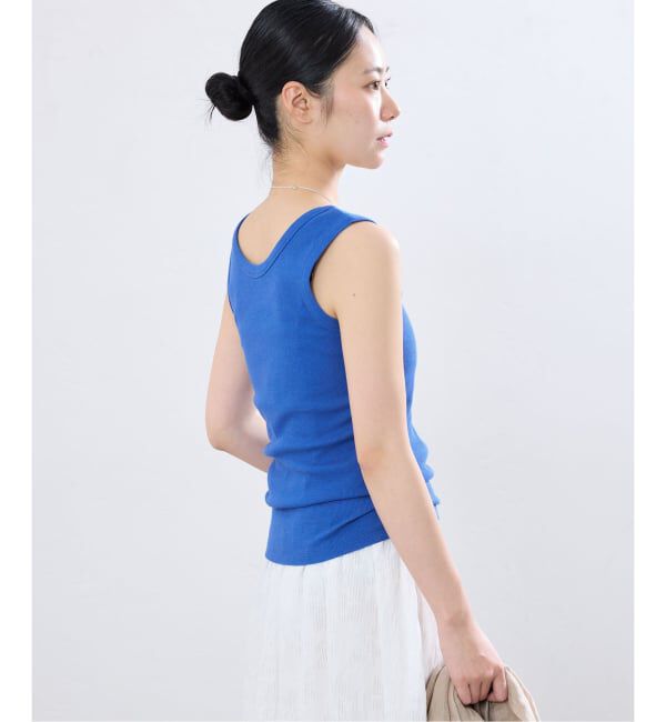 IENA「《追加/UVカット》テレコストレッチフレンチノースリーブ」|Tシャツ・カットソー|