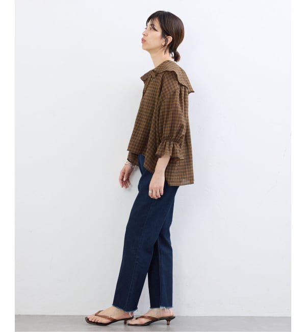 IENA「BLACK クロップドデニムパンツ」|デニム|