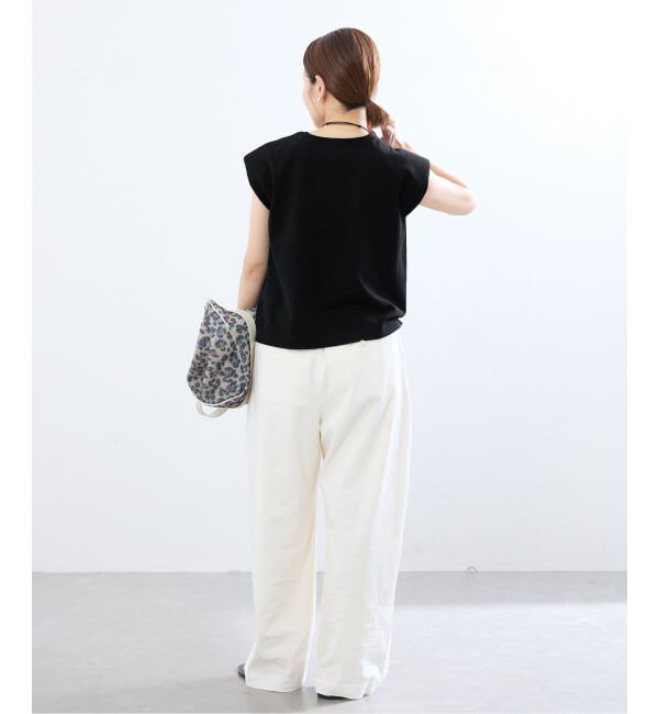 IENA「《手洗い可能》パワーショルダースリーブレスニット」|ニット・セーター|