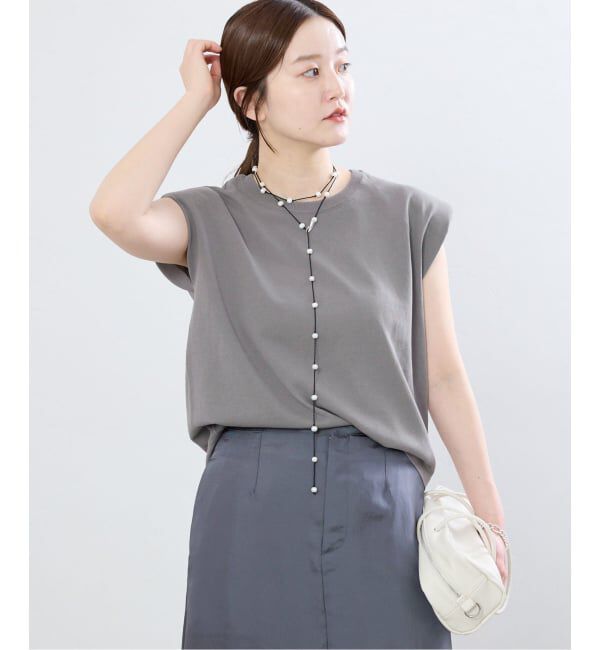 IENA「《手洗い可能》パワーショルダースリーブレスニット」|ニット・セーター|