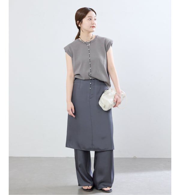 IENA「《手洗い可能》パワーショルダースリーブレスニット」|ニット・セーター|