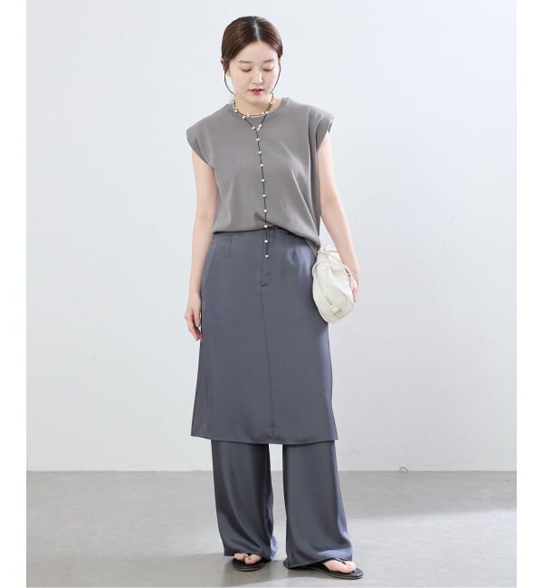 IENA「《手洗い可能》パワーショルダースリーブレスニット」|ニット・セーター|