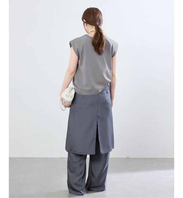 IENA「《手洗い可能》パワーショルダースリーブレスニット」|ニット・セーター|