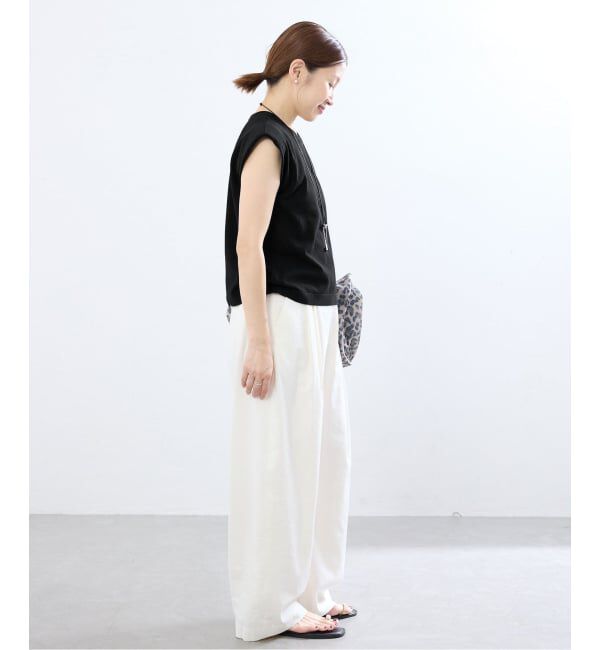 IENA「《手洗い可能》パワーショルダースリーブレスニット」|ニット・セーター|