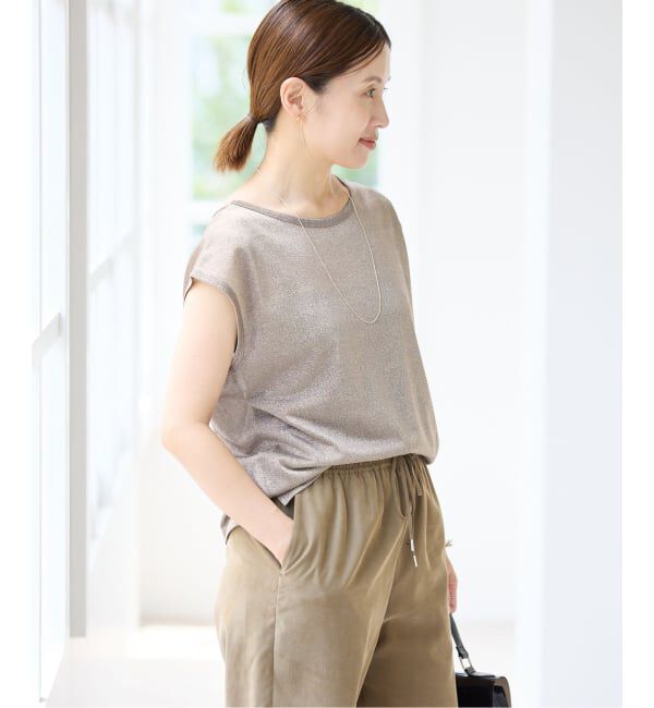 IENA「ラメフレンチスリーブTシャツ」|Tシャツ・カットソー|