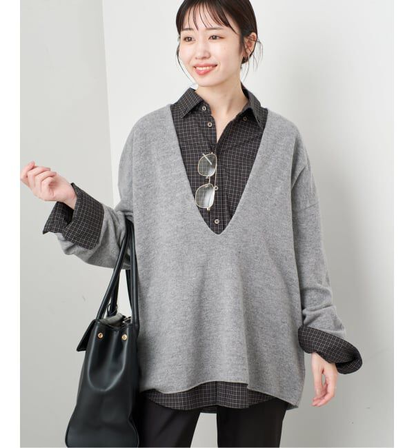 SLOBE IENA「《WEB限定カラーあり/予約》echecs Vネックプルオーバー」|ニット・セーター|