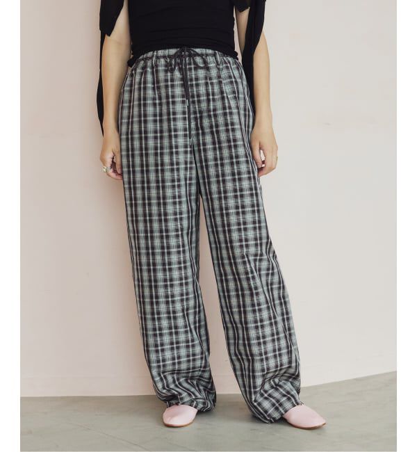IENA LA BOUCLE「IENA LA BOUCLE ハイカウントチェックタフタパンツ」|その他|