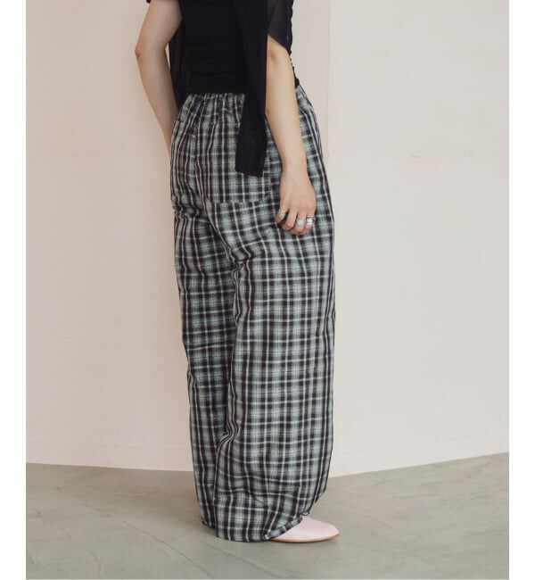 IENA LA BOUCLE「IENA LA BOUCLE ハイカウントチェックタフタパンツ」|その他|