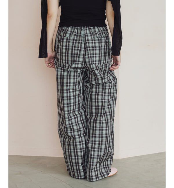 IENA LA BOUCLE「IENA LA BOUCLE ハイカウントチェックタフタパンツ」|その他|