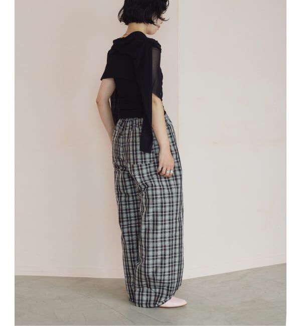 IENA LA BOUCLE「IENA LA BOUCLE ハイカウントチェックタフタパンツ」|その他|