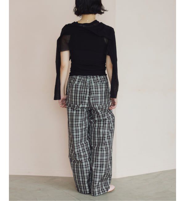 IENA LA BOUCLE「IENA LA BOUCLE ハイカウントチェックタフタパンツ」|その他|