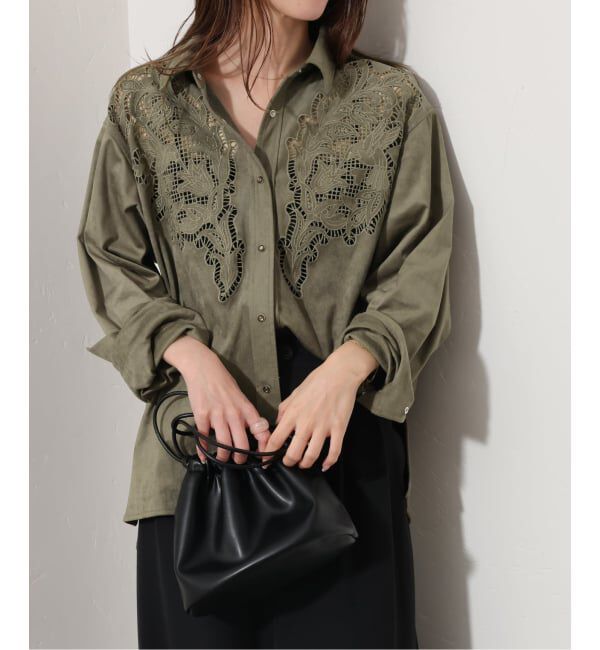 JOURNAL STANDARD relume「【TORRAZZO DONNA/トラッゾドンナ】カットワークスエードシャツ」|シャツ・ブラウス|カーキ