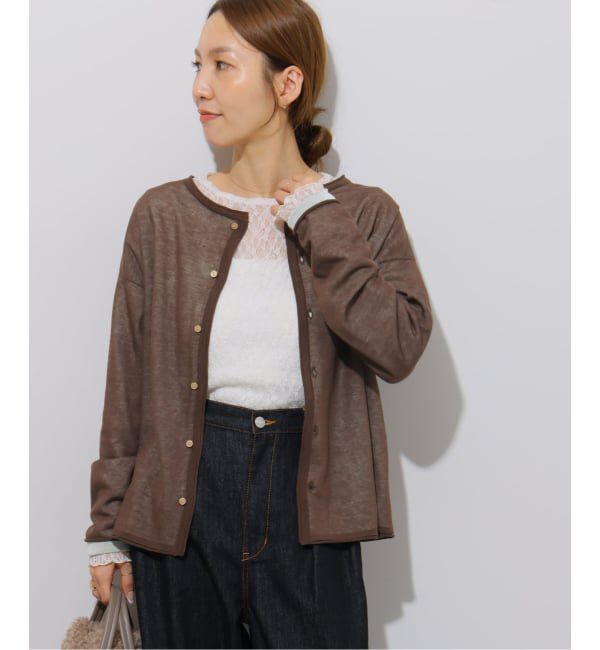 JOURNAL STANDARD relume「《予約》2WAYバイカラーニットトップス」|カーディガン|ブラウン