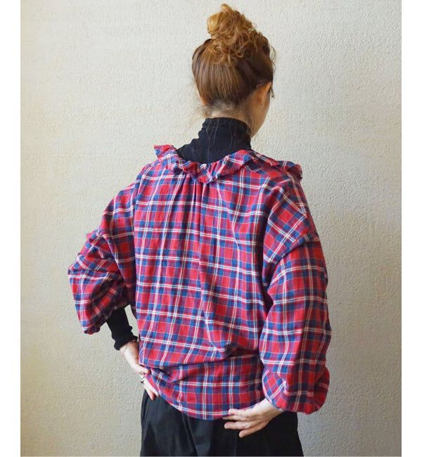 journal standard luxe「《予約》チェック フリルブラウス」|シャツ・ブラウス|