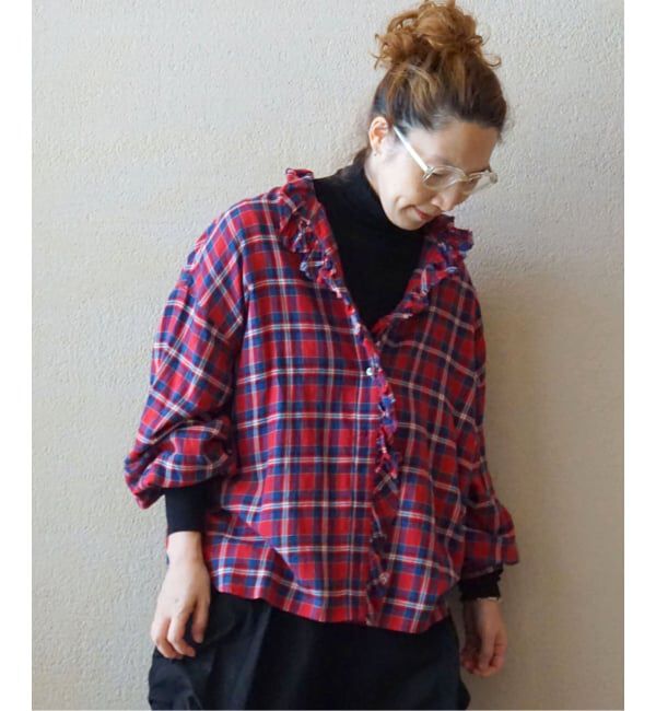 journal standard luxe「《予約》チェック フリルブラウス」|シャツ・ブラウス|