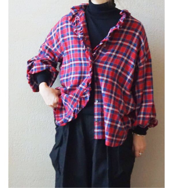 journal standard luxe「《予約》チェック フリルブラウス」|シャツ・ブラウス|