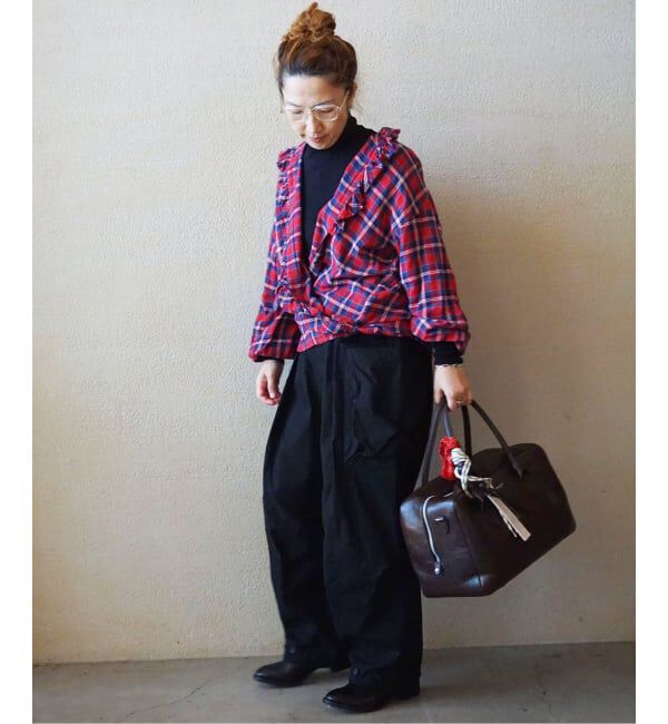 journal standard luxe「《予約》チェック フリルブラウス」|シャツ・ブラウス|