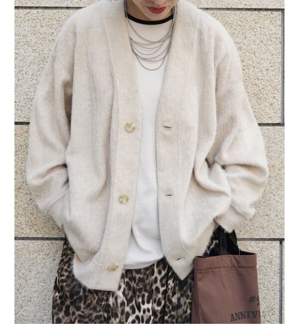 journal standard luxe「T's ALPACA MIX SHAGGY CD」|カーディガン|ベージュ