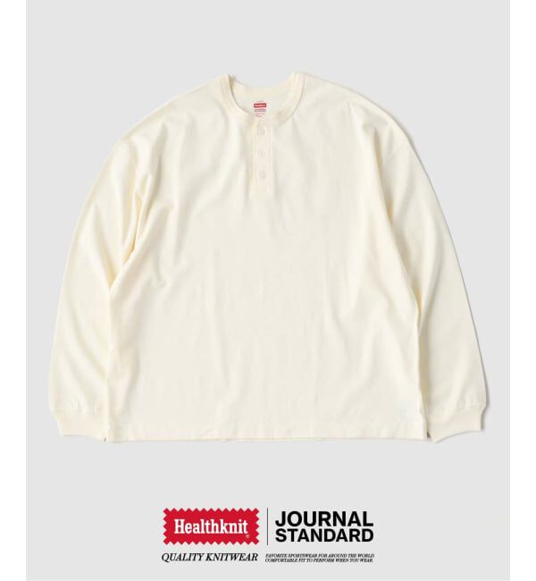 JOURNAL STANDARD「Healthknit / ヘルスニット 別注 ヘンリーネック L/S Tシャツ」|Tシャツ・カットソー|ホワイト B