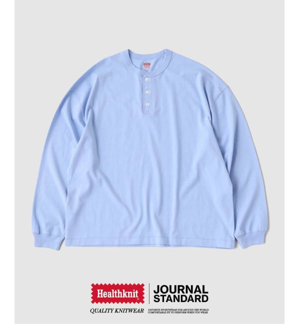 JOURNAL STANDARD「Healthknit / ヘルスニット 別注 ヘンリーネック L/S Tシャツ」|Tシャツ・カットソー|ブルー