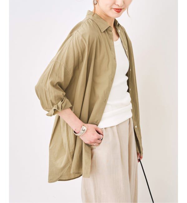 Spick and Span「《追加》ガーメントダイカシュクールシャツ」|シャツ・ブラウス|