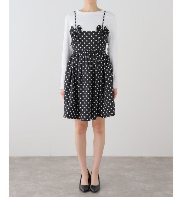 U by SPICK&SPAN「GANNI / ガニー Printed Double Satin Mini Strap Dr」|ワンピース|