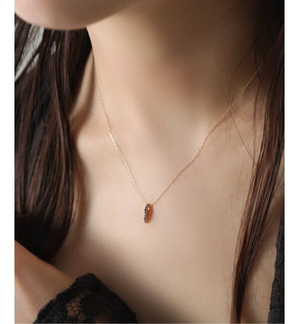 Lilas by Spick&Span「セミサークルブラックダイヤネックレス K10」|ネックレス|