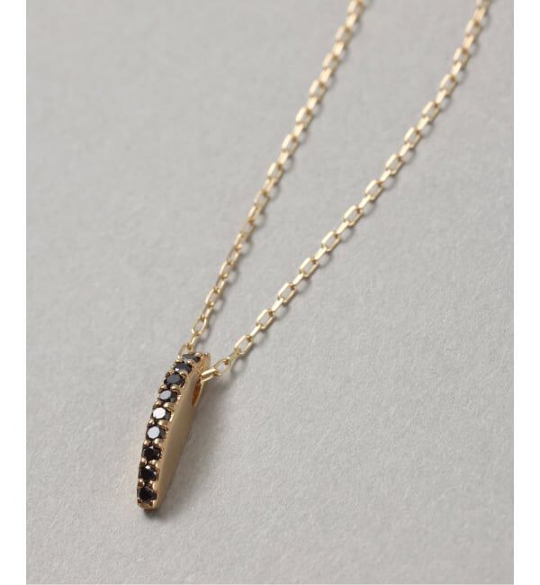 Lilas by Spick&Span「セミサークルブラックダイヤネックレス K10」|ネックレス|