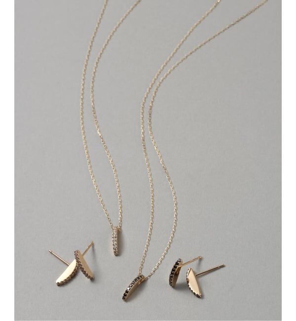 Lilas by Spick&Span「セミサークルブラックダイヤネックレス K10」|ネックレス|