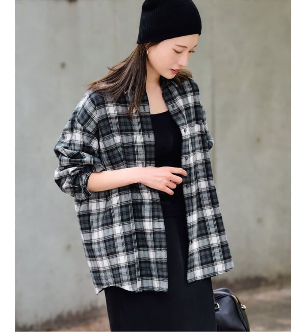 FRAMeWORK「≪予約≫ネルチェックシャツNEW」|シャツ・ブラウス|ブラック