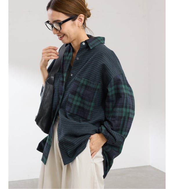 FRAMeWORK「≪予約≫ネルチェックシャツNEW」|シャツ・ブラウス|グリーン