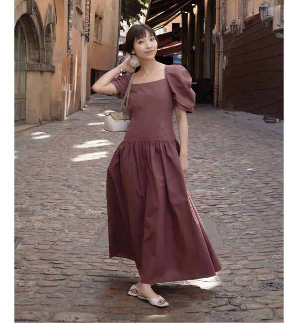  「【perle, by SAORI TANABE 】Robe de Soiree」|ワンピース|ボルドー