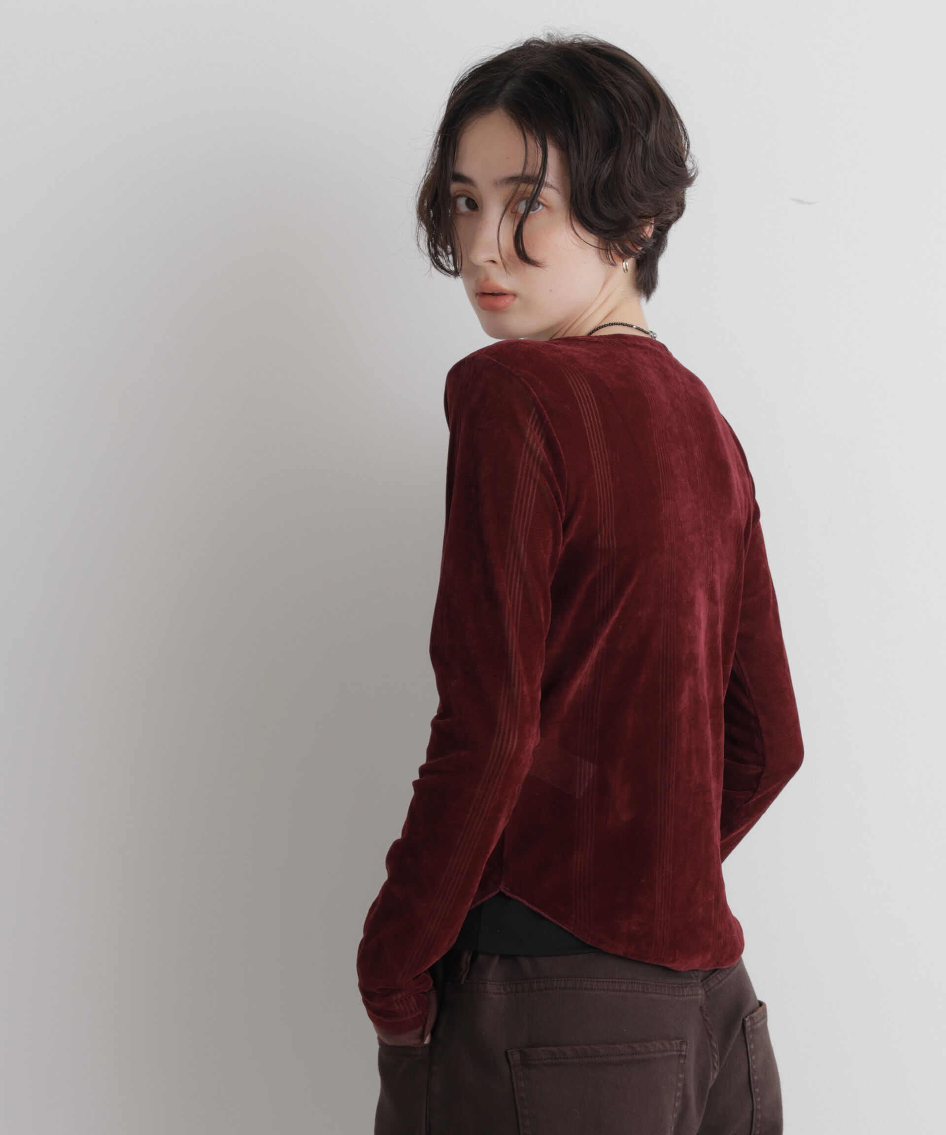 NANO universe「Robert P. Miller/別注 フロッキーメッシュカーデ」|Tシャツ・カットソー|