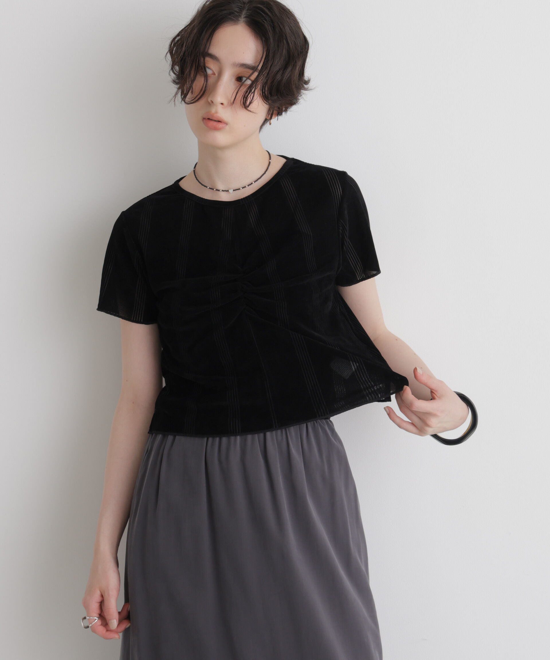 NANO universe「Robert P. Miller/別注 フロッキーメッシュT」|Tシャツ・カットソー|