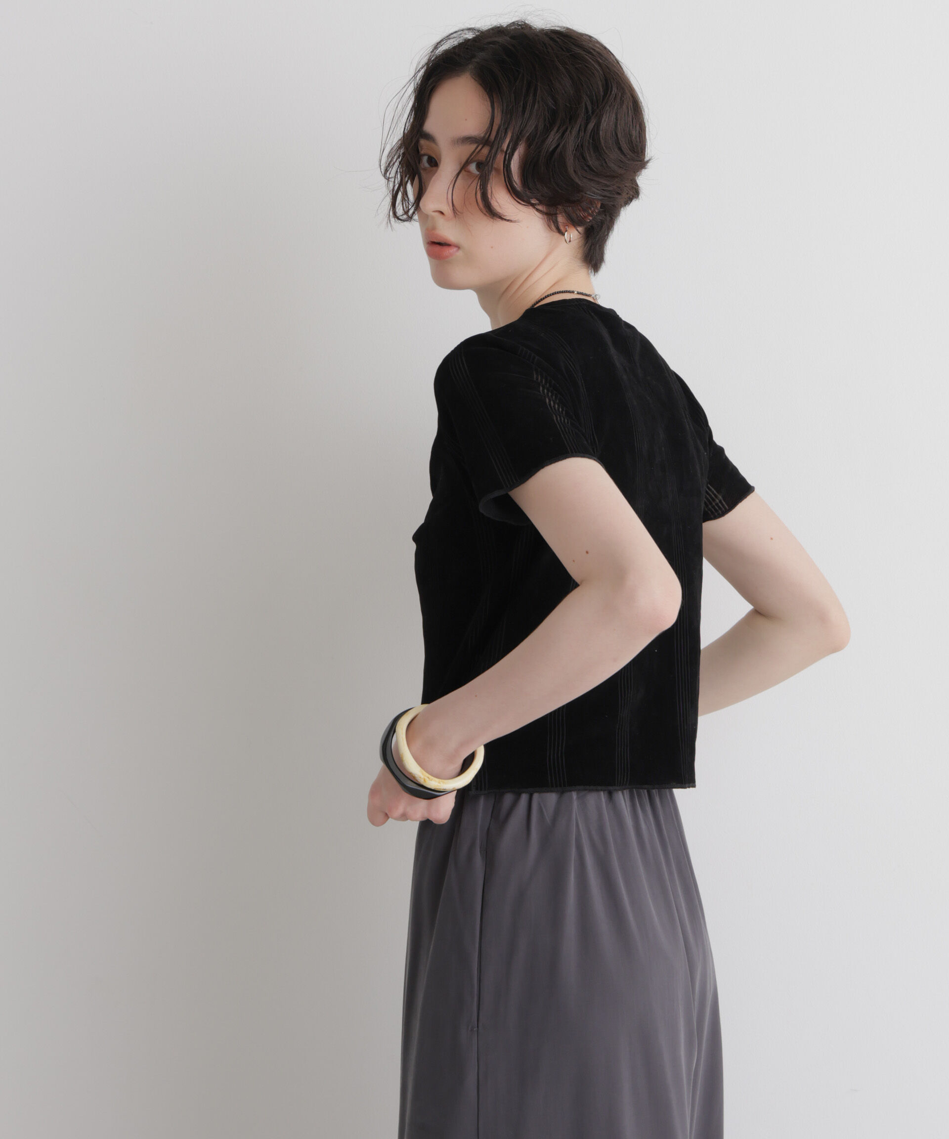 NANO universe「Robert P. Miller/別注 フロッキーメッシュT」|Tシャツ・カットソー|