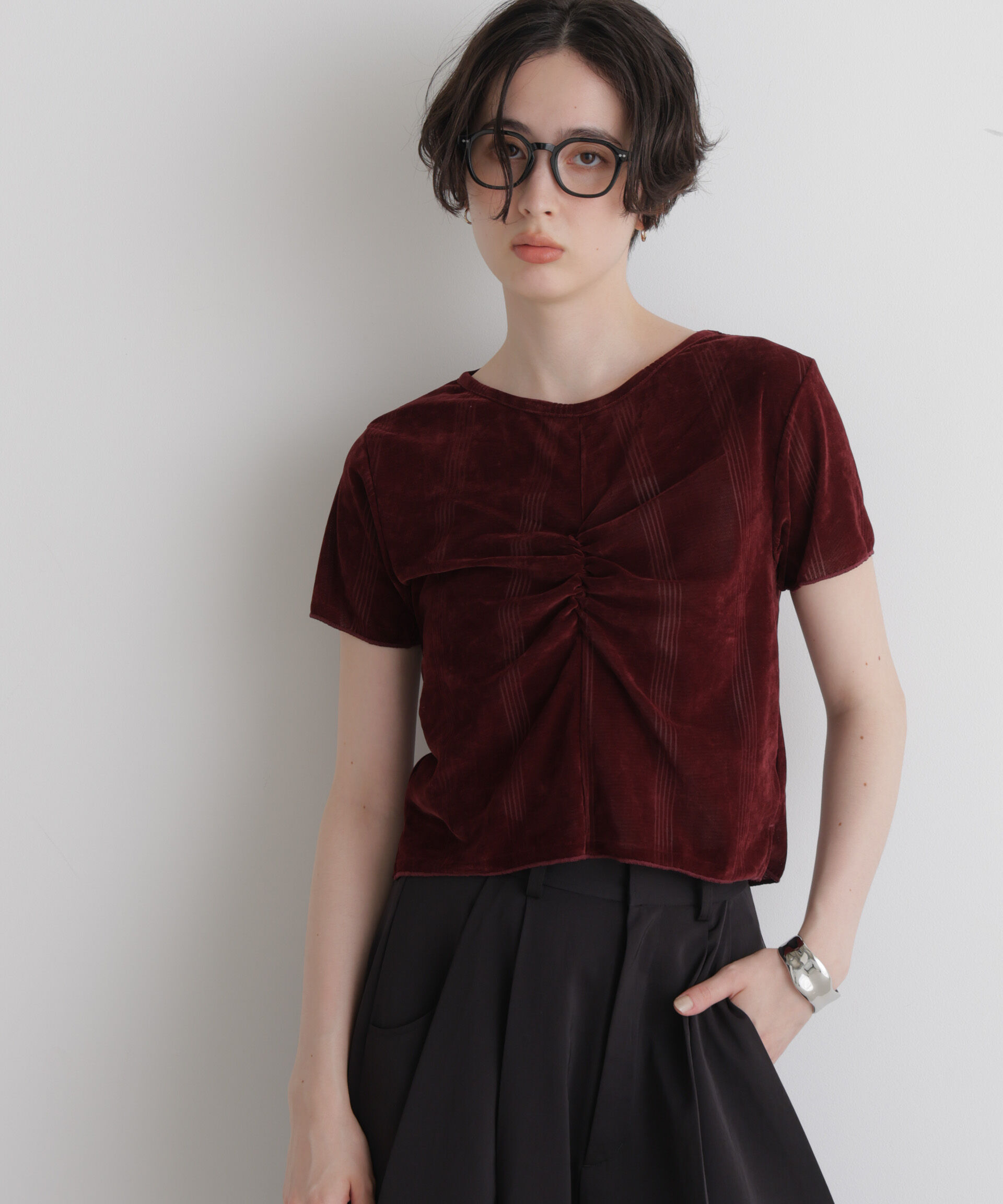 NANO universe「Robert P. Miller/別注 フロッキーメッシュT」|Tシャツ・カットソー|
