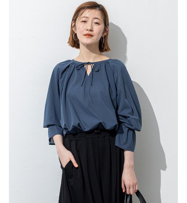 23区「【洗える】クリアトリコットジャージー ギャザーデザイン カットソー」|Tシャツ・カットソー|ﾀﾞｰｸﾌﾞ