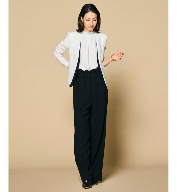 BEIGE,「【L-size・人気シリーズ】EVA / ハイネックハーフスリーブブラウス」|シャツ・ブラウス|