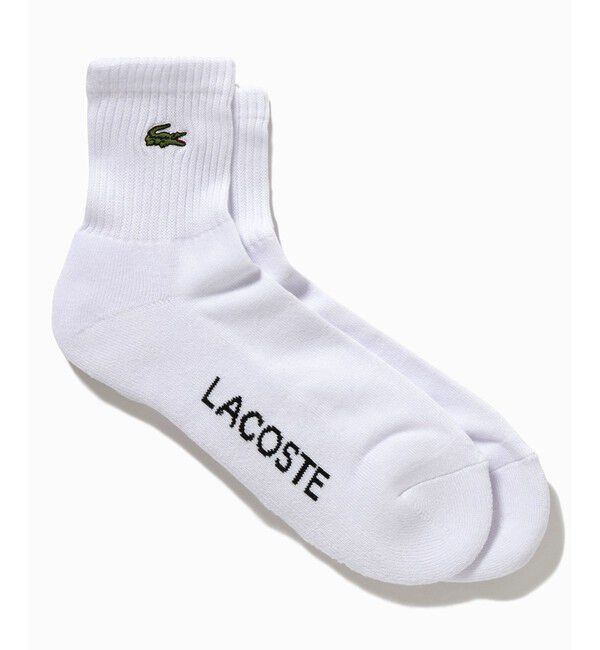 LACOSTE「ワンポイント ワニロゴパッチリブソックス 25-27cm」|ソックス|ホワイト