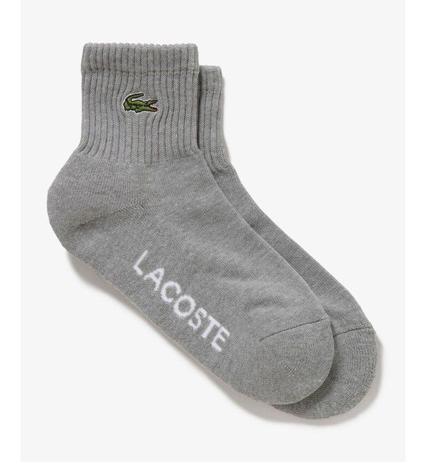 LACOSTE「ワニロゴパッチウィメンズリブソックス」|ソックス|グレー