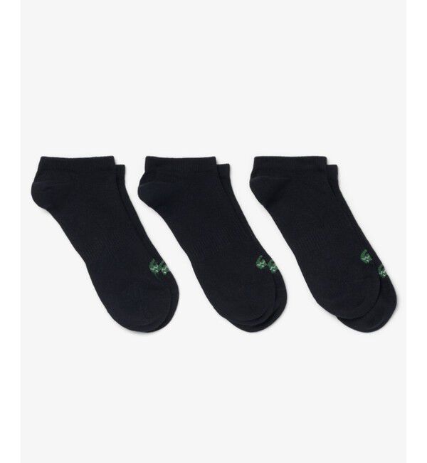 LACOSTE「ワニロゴジャカード 3足ショートソックスセット」|ソックス|ブラック