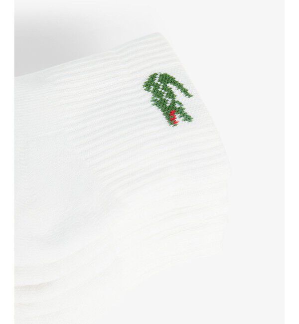 LACOSTE「ワニロゴジャカード アンクルソックス3足セット 底パイル仕立て」|ソックス|