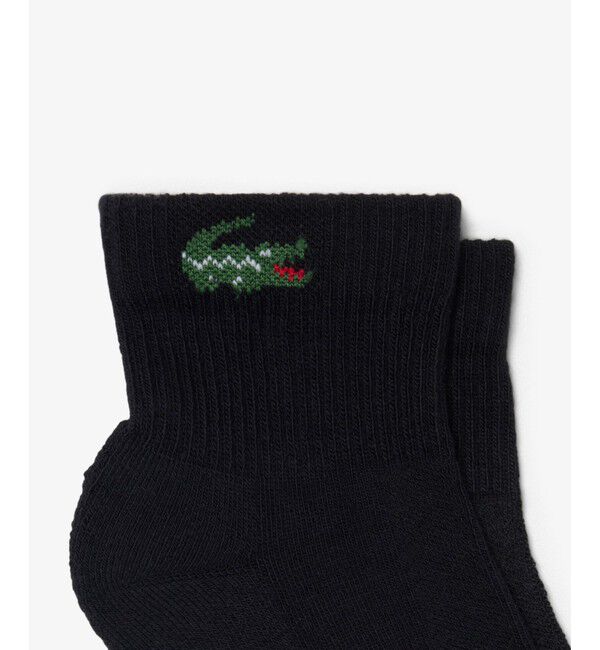 LACOSTE「ワニロゴジャカード アンクルソックス3足セット 底パイル仕立て」|ソックス|