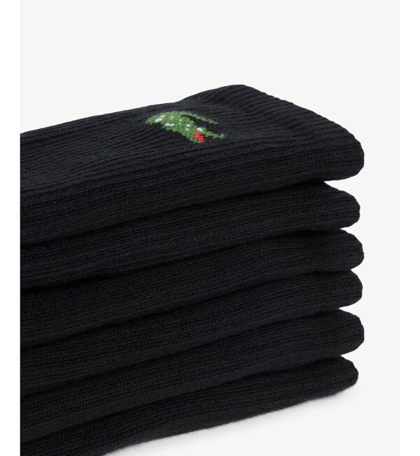 LACOSTE「ワニロゴジャカード スポーツソックス3足セット 底パイル仕立て」|ソックス|