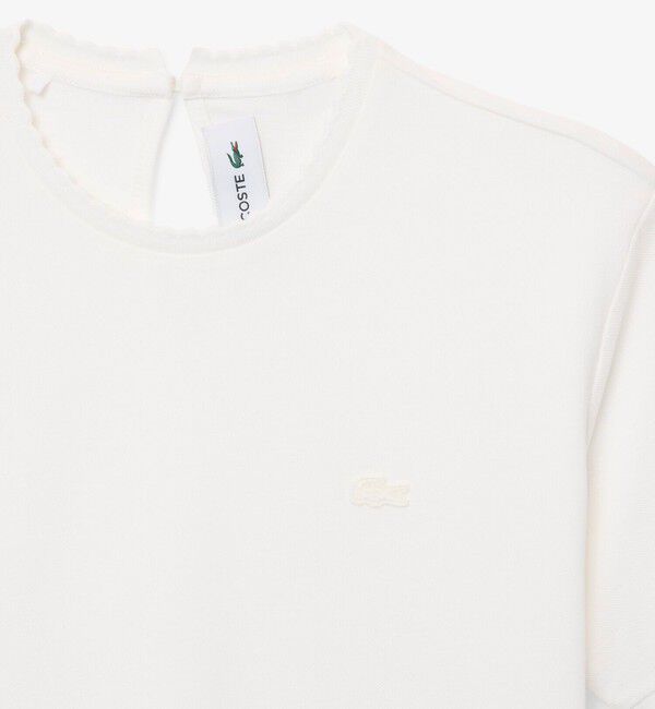 LACOSTE「飾り切りネックワントーンTシャツ」|Tシャツ・カットソー|