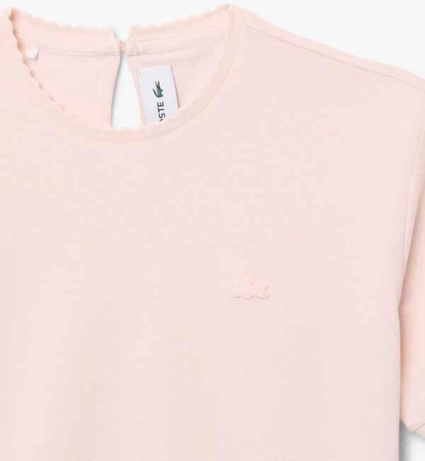 LACOSTE「飾り切りネックワントーンTシャツ」|Tシャツ・カットソー|