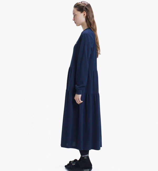 LACOSTE「ティアード鹿の子ロングドレス / ティアードワンピース」|ワンピース|