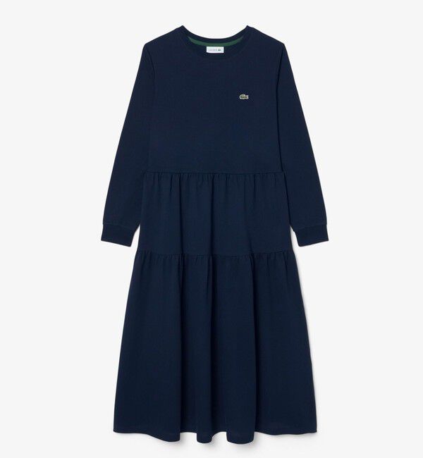 LACOSTE「ティアード鹿の子ロングドレス / ティアードワンピース」|ワンピース|
