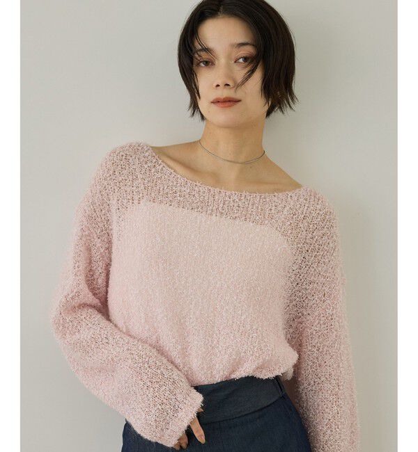 SALON adam et rope'「【WEB限定】モヘア混テープヤーンボートネックプルオーバー」|Tシャツ・カットソー|