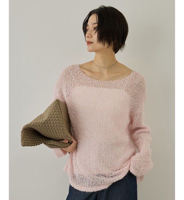 SALON adam et rope'「【WEB限定】モヘア混テープヤーンボートネックプルオーバー」|Tシャツ・カットソー|